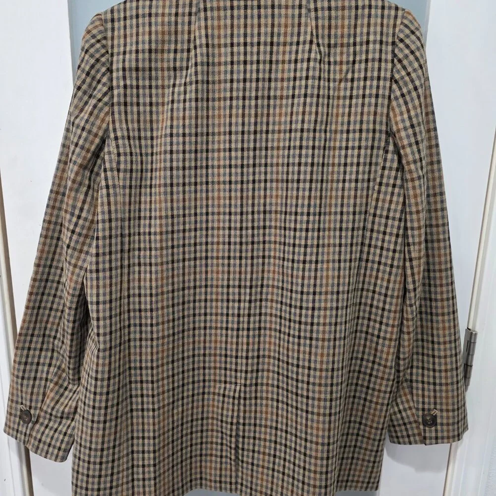 Madewell Brown Plaid Double-Breasted Blazer – Size M - Picture 9 of 9